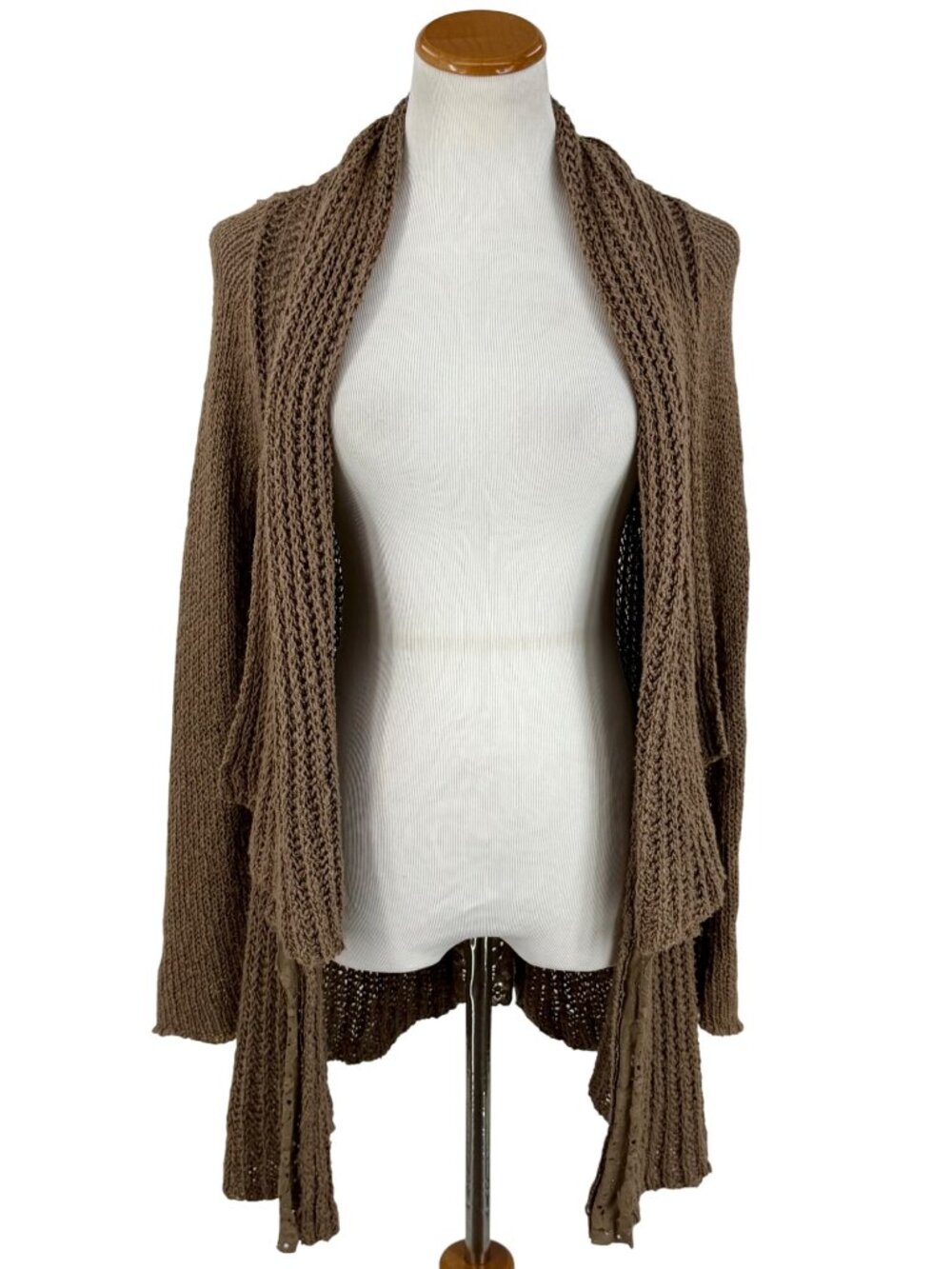 Anthropologie Brown Lace Trim Knit Cardigan Sweater S | Boho Grunge Fairycore - Picture 16 of 16